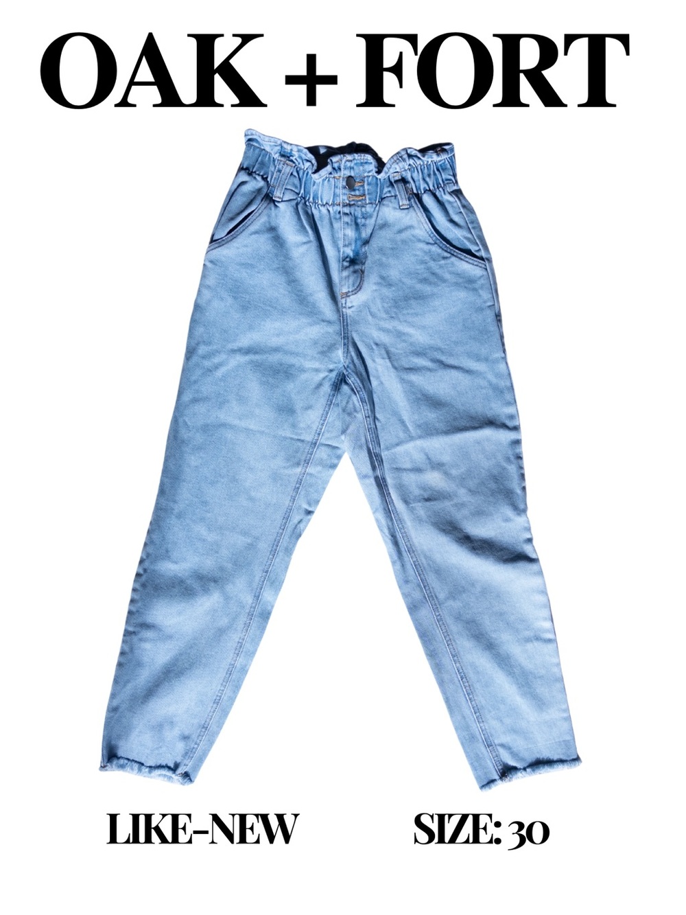 OAK + FORT Light Blue High-Waist Paperbag Jeans